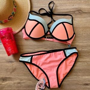 🆕 NWT Bingo 2piece swimsuit bikini set padded top
